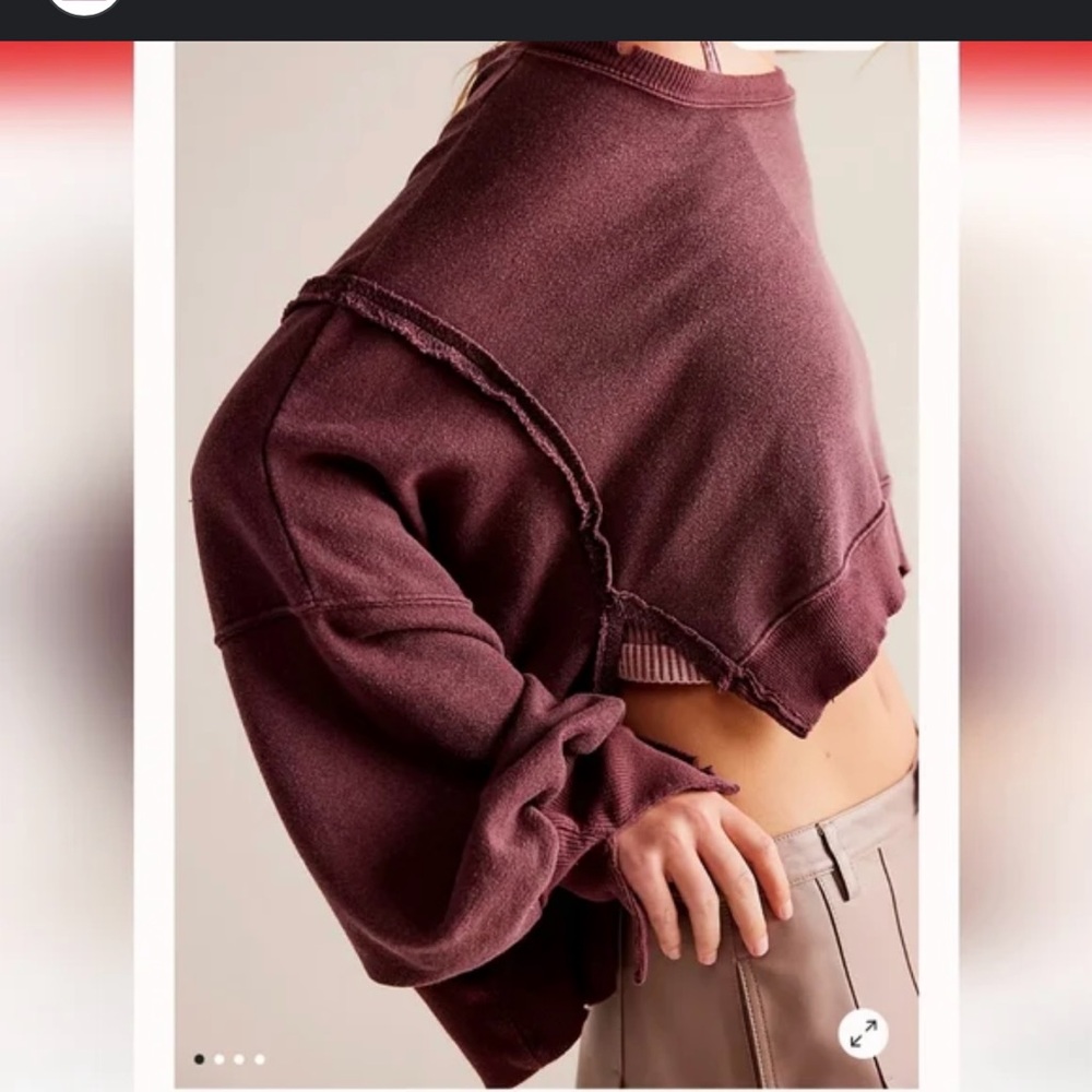Free People Burgundy Cropped Top